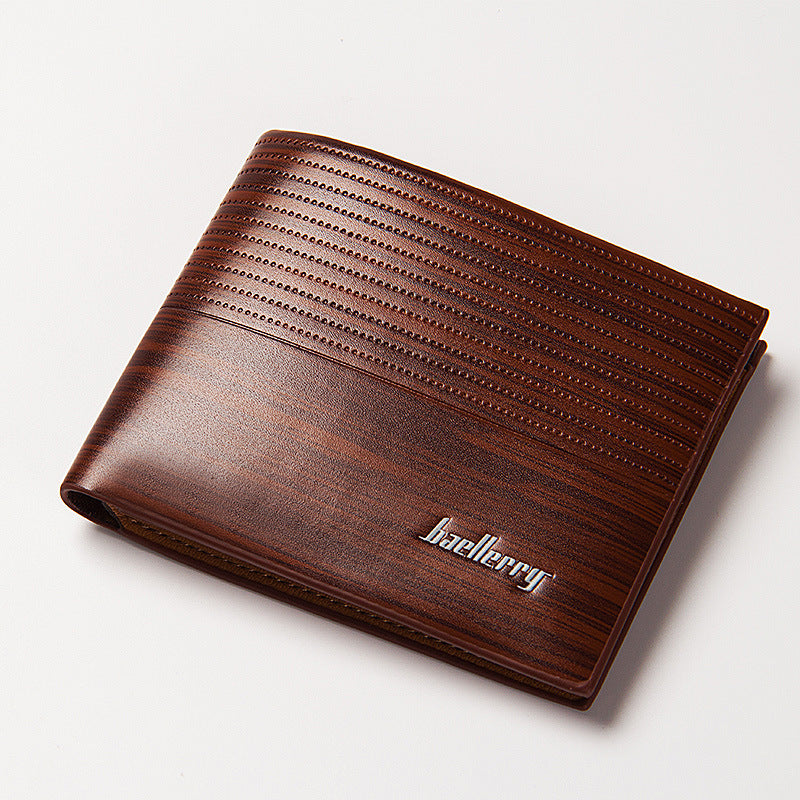Baellerry New Men's Short Wallet Youth Horizontal Style Men's High-End Wallet Multi-Card Slot Card Holder for Men