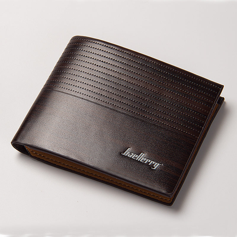 Baellerry New Men's Short Wallet Youth Horizontal Style Men's High-End Wallet Multi-Card Slot Card Holder for Men