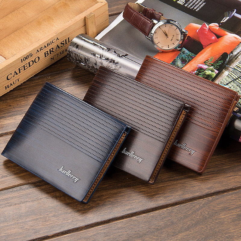 Baellerry New Men's Short Wallet Youth Horizontal Style Men's High-End Wallet Multi-Card Slot Card Holder for Men
