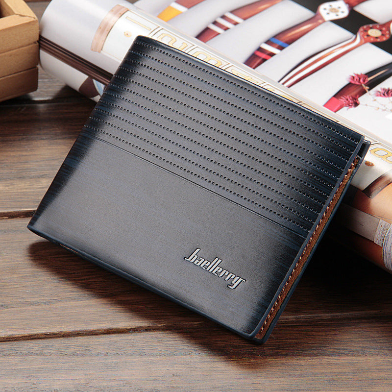Baellerry New Men's Short Wallet Youth Horizontal Style Men's High-End Wallet Multi-Card Slot Card Holder for Men