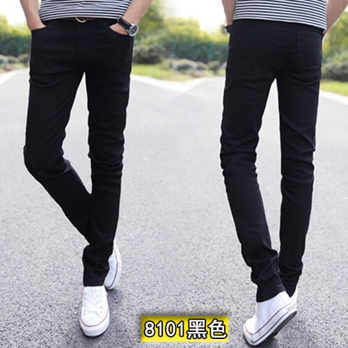 Jeans Men's Stretch Slim-fit Trendy Brand Skinny Pants Men's Summer Casual Thin Korean Style Trendy Ankle-length Pants