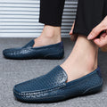 2025 Summer Shoes British Cowhide Beanie Shoes Genuine Leather Soft Surface Breathable Casual Shoes Cut Out Casual Men's Leather Shoes