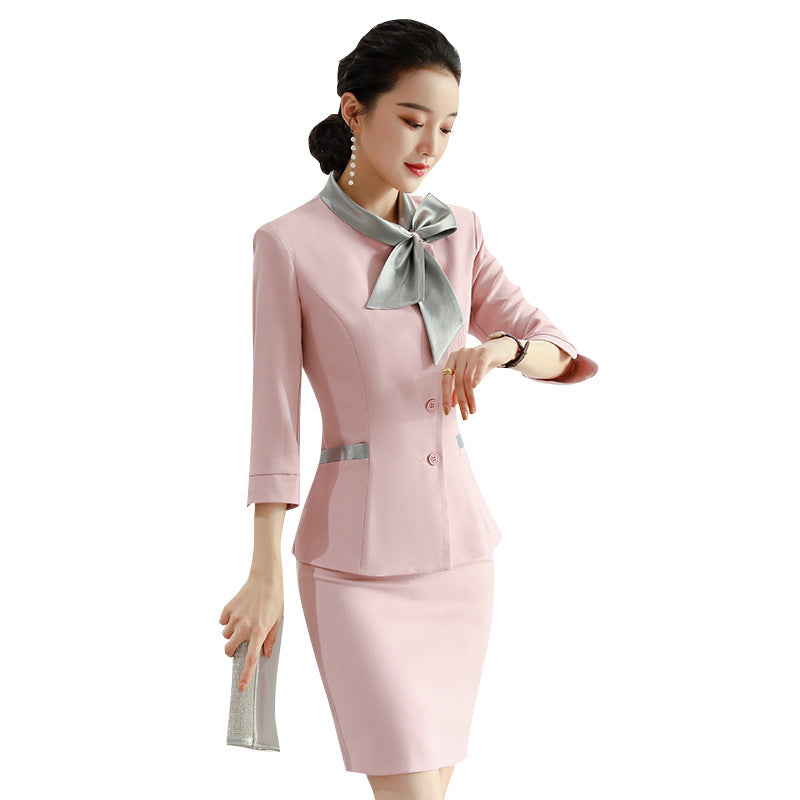 Professional Dress Female Fashion Beautician Temperament suit Spring and Summer Beauty Salon Health Salon Beauty Store Manager Work Clothes Female