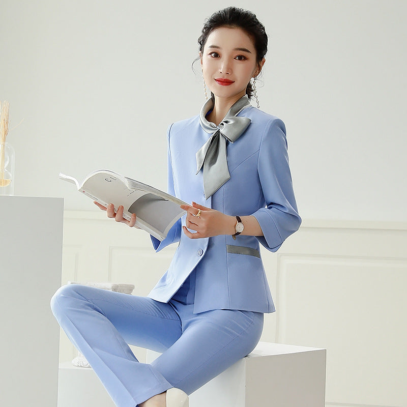 Professional Dress Female Fashion Beautician Temperament suit Spring and Summer Beauty Salon Health Salon Beauty Store Manager Work Clothes Female