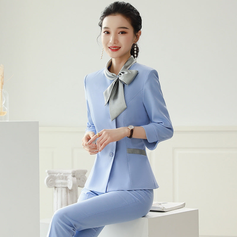 Professional Dress Female Fashion Beautician Temperament suit Spring and Summer Beauty Salon Health Salon Beauty Store Manager Work Clothes Female