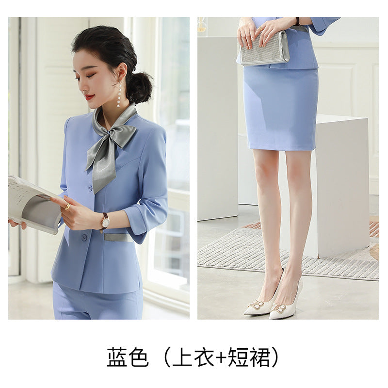 Professional Dress Female Fashion Beautician Temperament suit Spring and Summer Beauty Salon Health Salon Beauty Store Manager Work Clothes Female