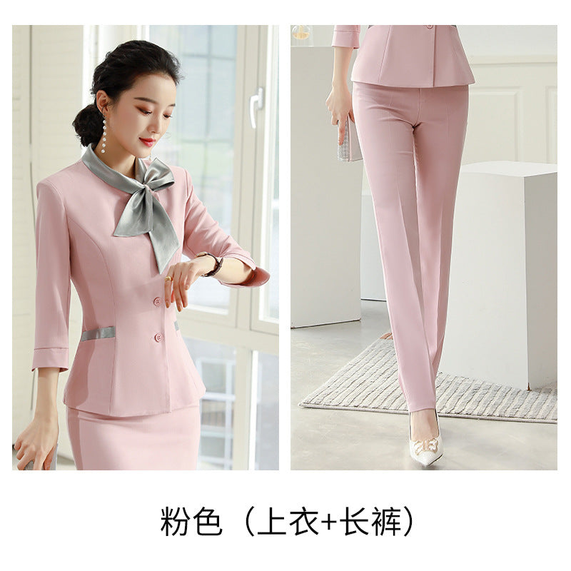 Professional Dress Female Fashion Beautician Temperament suit Spring and Summer Beauty Salon Health Salon Beauty Store Manager Work Clothes Female