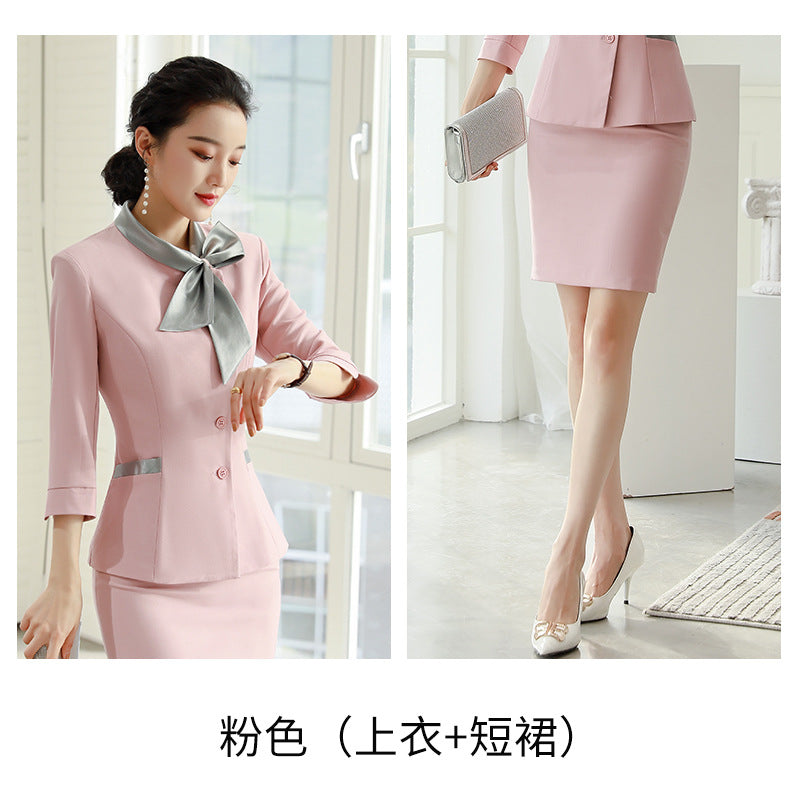 Professional Dress Female Fashion Beautician Temperament suit Spring and Summer Beauty Salon Health Salon Beauty Store Manager Work Clothes Female