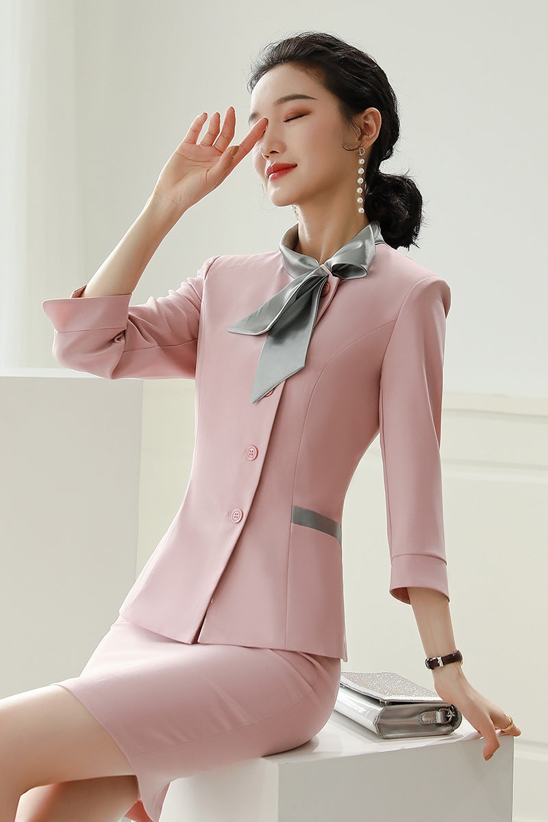 Professional Dress Female Fashion Beautician Temperament suit Spring and Summer Beauty Salon Health Salon Beauty Store Manager Work Clothes Female