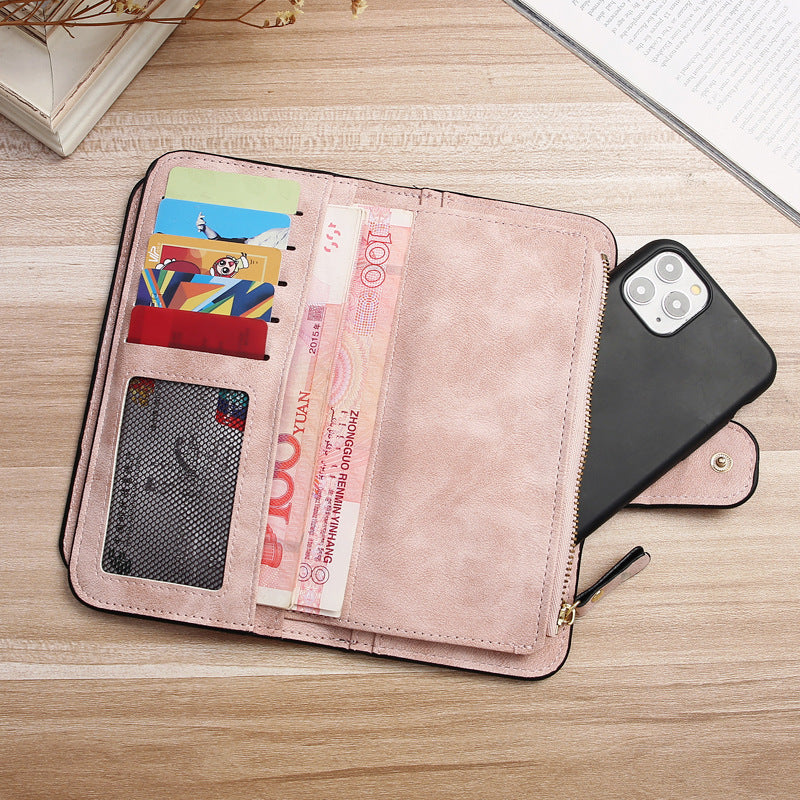 Cross-Border Large-Capacity Long Women's Frosted Pu Multi-Purpose Women's Wallet Clutch Bag Card Holder Women's High-End