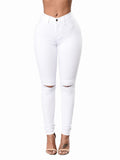 AliExpress Ebay2024 Hot Selling New Women's Pants European and American Internet Celebrant Hip Hole Pencil Pants Foreign Trade Denim Pants