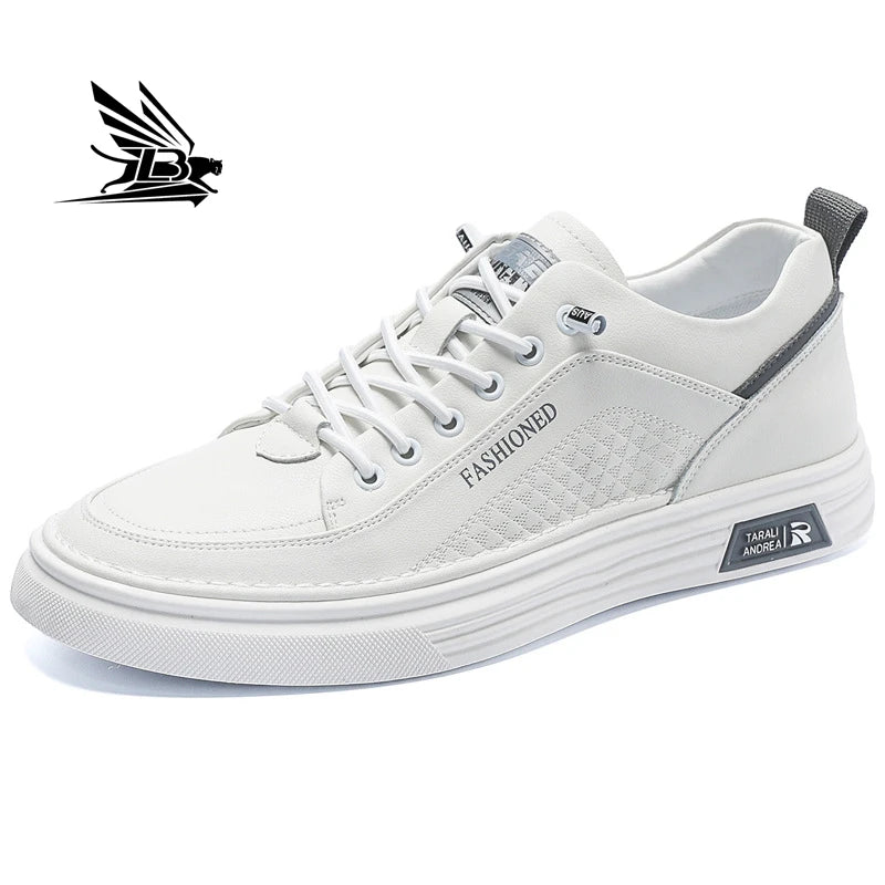 Men's New Fashion White Thin Board Shoes Casual Breathable Walking Style Shoes