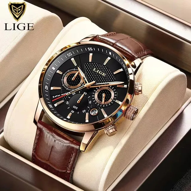 LIGE Fashion Watches for Men Top Brand Fashion Business Men's Sports Watches Quartz Watches Men Reloj Hombre