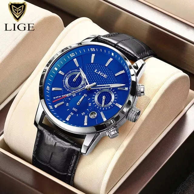 LIGE Fashion Watches for Men Top Brand Fashion Business Men's Sports Watches Quartz Watches Men Reloj Hombre