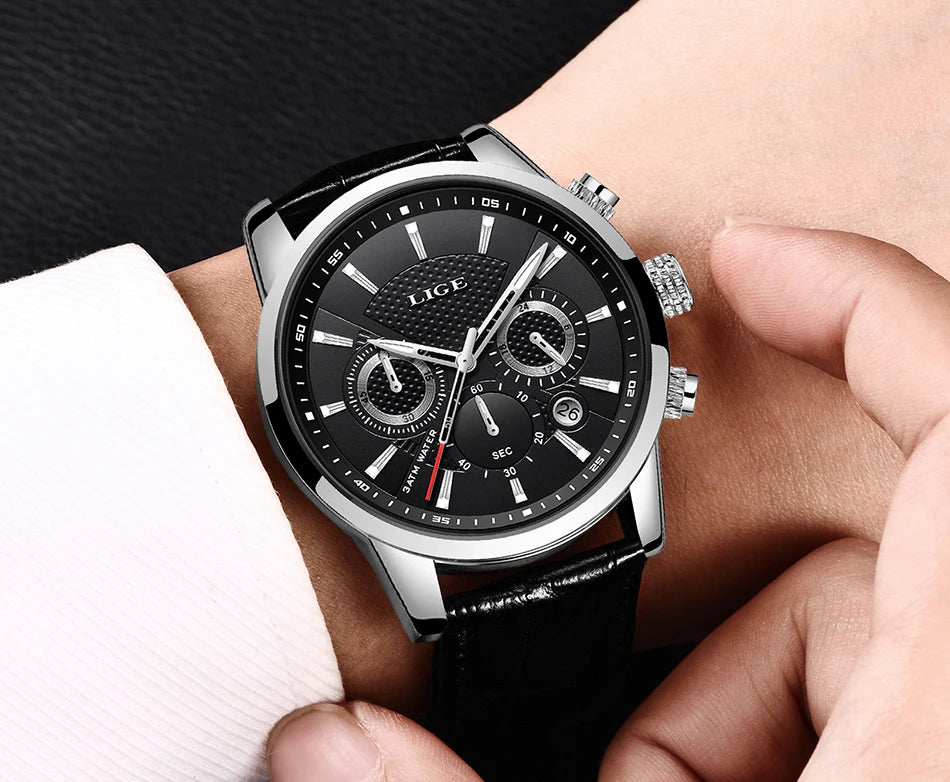 LIGE Fashion Watches for Men Top Brand Fashion Business Men's Sports Watches Quartz Watches Men Reloj Hombre