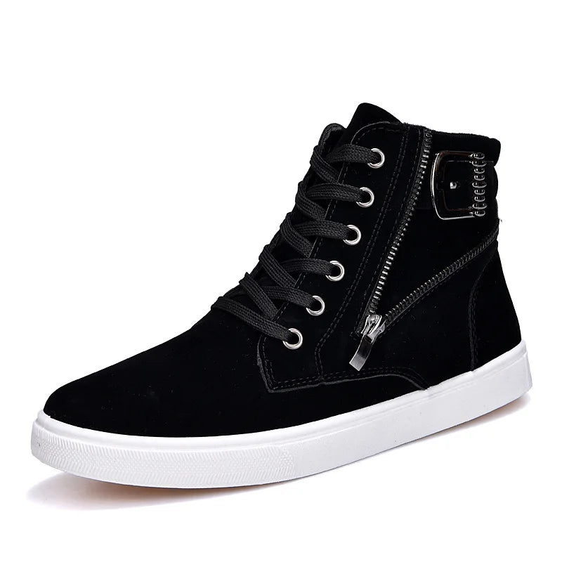 2025 Autumn and Winter New Men's  Boots Buckle  Men's High-top Casual Men's Shoes