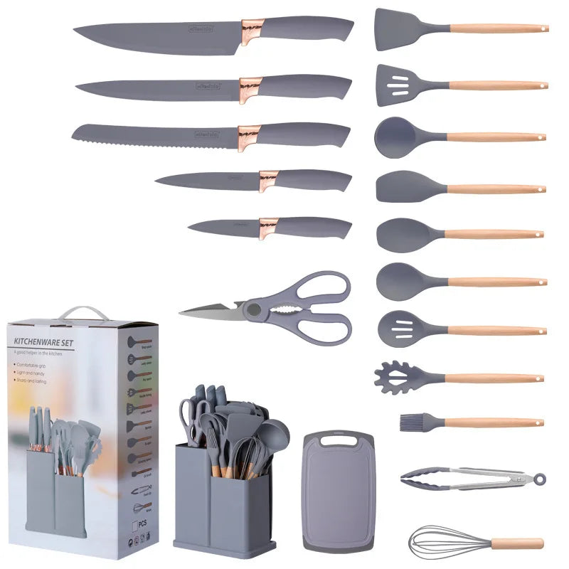 Set de Utensilios de Cocina de Silicona 19 Piezas