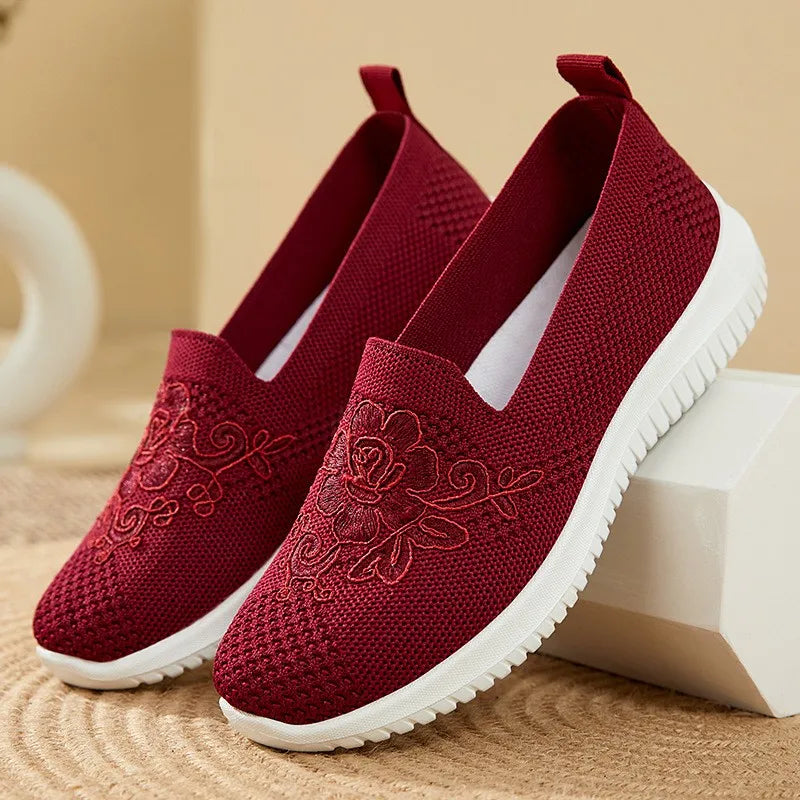 New Chinese Style Women's Casual Flat Shoes, Lightweight and Comfortable Women's Walking Shoes