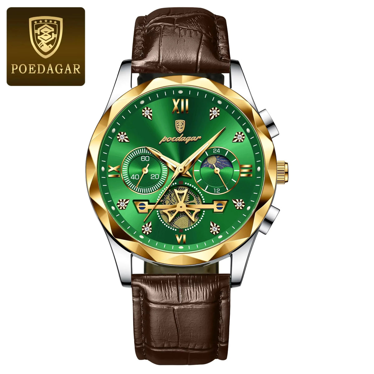 POEDAGAR 996 Watch Top Brand Luxury Men Wristwatch Relogio Masculino Genuine Leather Quartz Watches Sports Waterproof Male Clock
