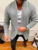 Cheap Wholesale Men Casual Knitwear Solid Color Loose Fit Long Sleeve Cardigan Sweater Open Front (OEM/ODM Service)