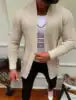 Cheap Wholesale Men Casual Knitwear Solid Color Loose Fit Long Sleeve Cardigan Sweater Open Front (OEM/ODM Service)