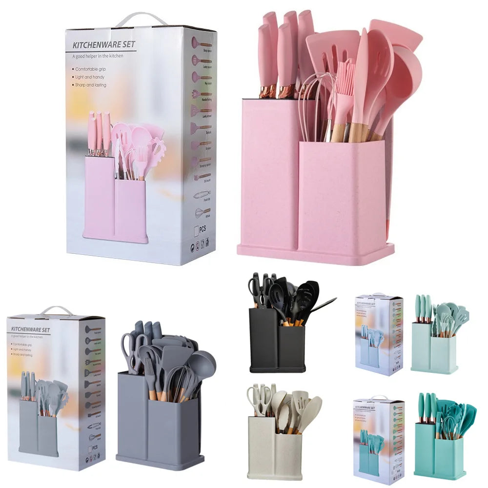 Set de Utensilios de Cocina de Silicona 19 Piezas
