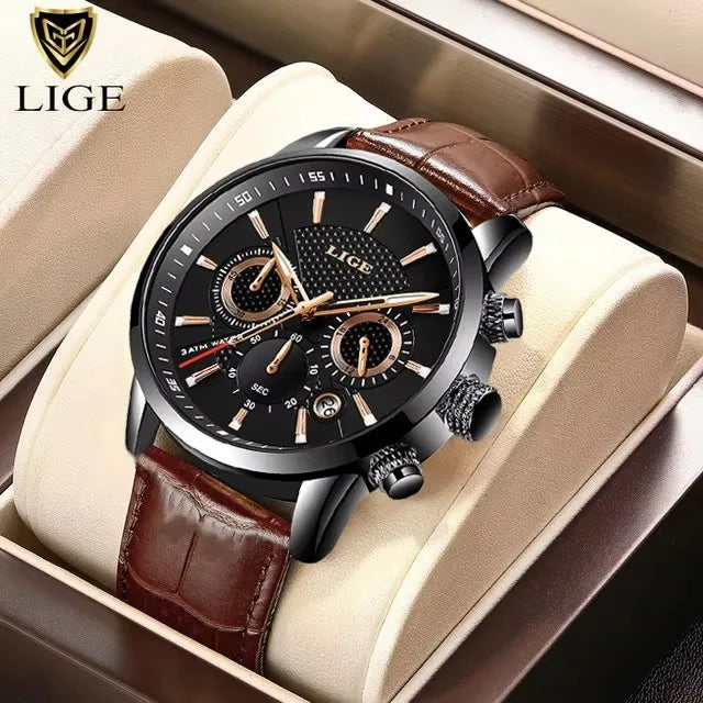 LIGE Fashion Watches for Men Top Brand Fashion Business Men's Sports Watches Quartz Watches Men Reloj Hombre