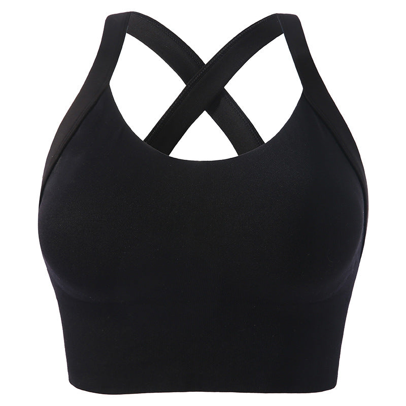 European and American Foreign Trade Sports Bra for Women, Color-Blocking Running Shockproof Yoga Vest, Wireless Push-Up Anti-Sagging Bra