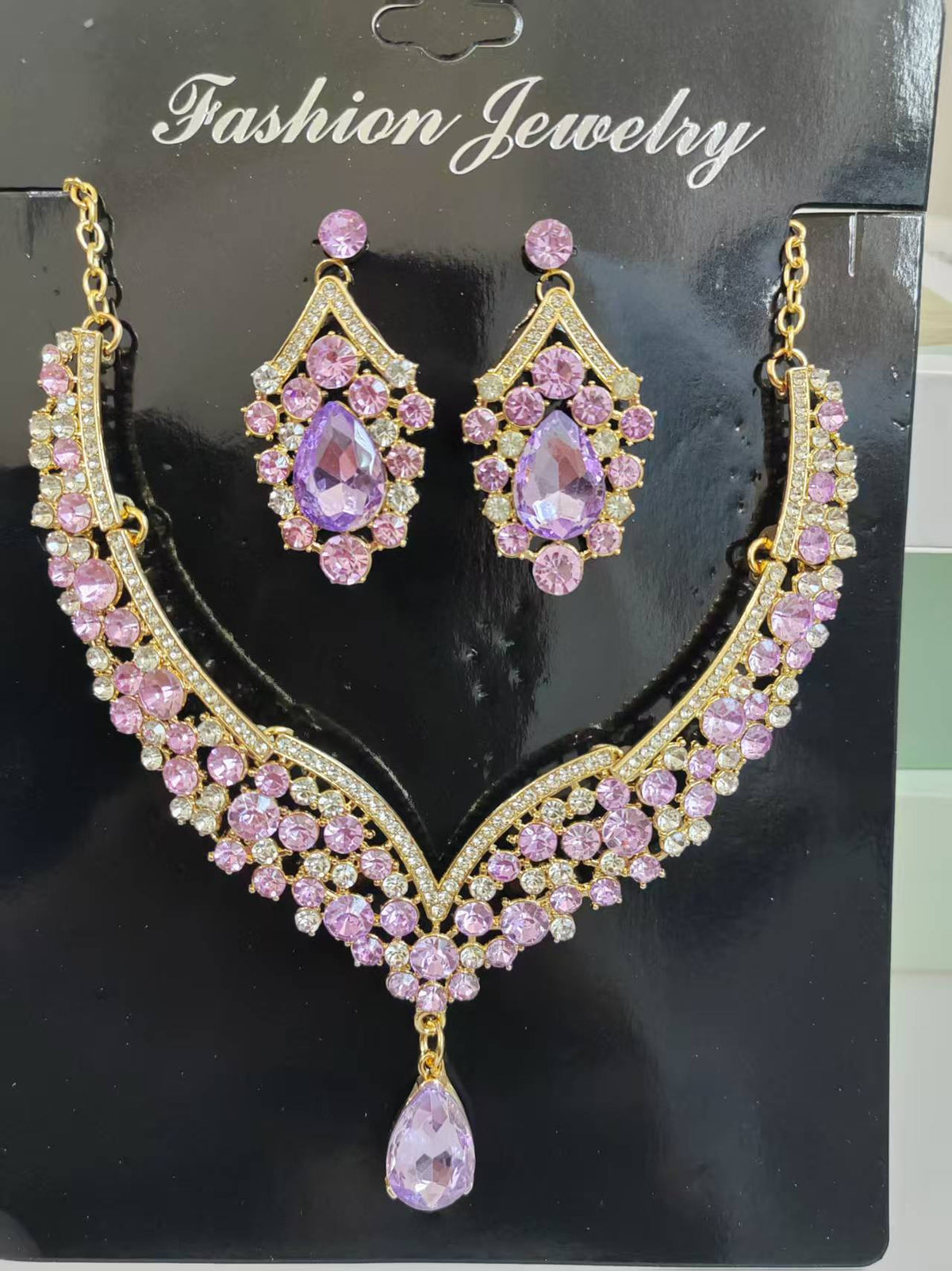 Cross-Border Jewelry Set Red Necklace Earrings Two-Piece Wedding Dress Accessories European and American Elegant Suit for Women