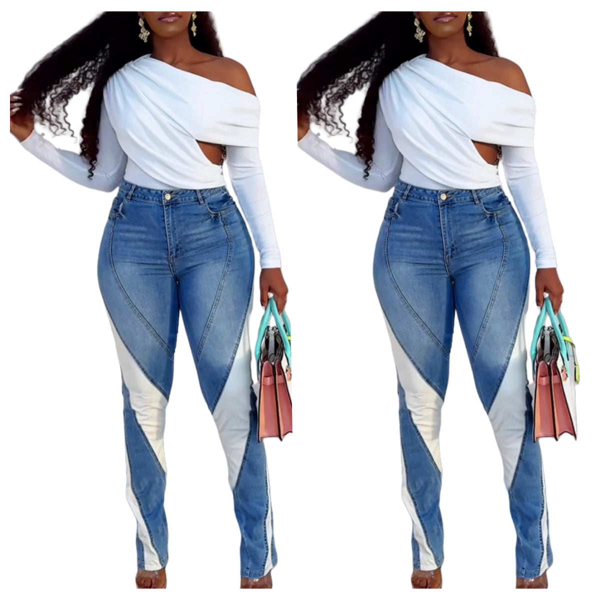 Dz2042-A1 European and American Clothing Amazon New Fashion Casual Jeans Cross-Border Women's Clothing