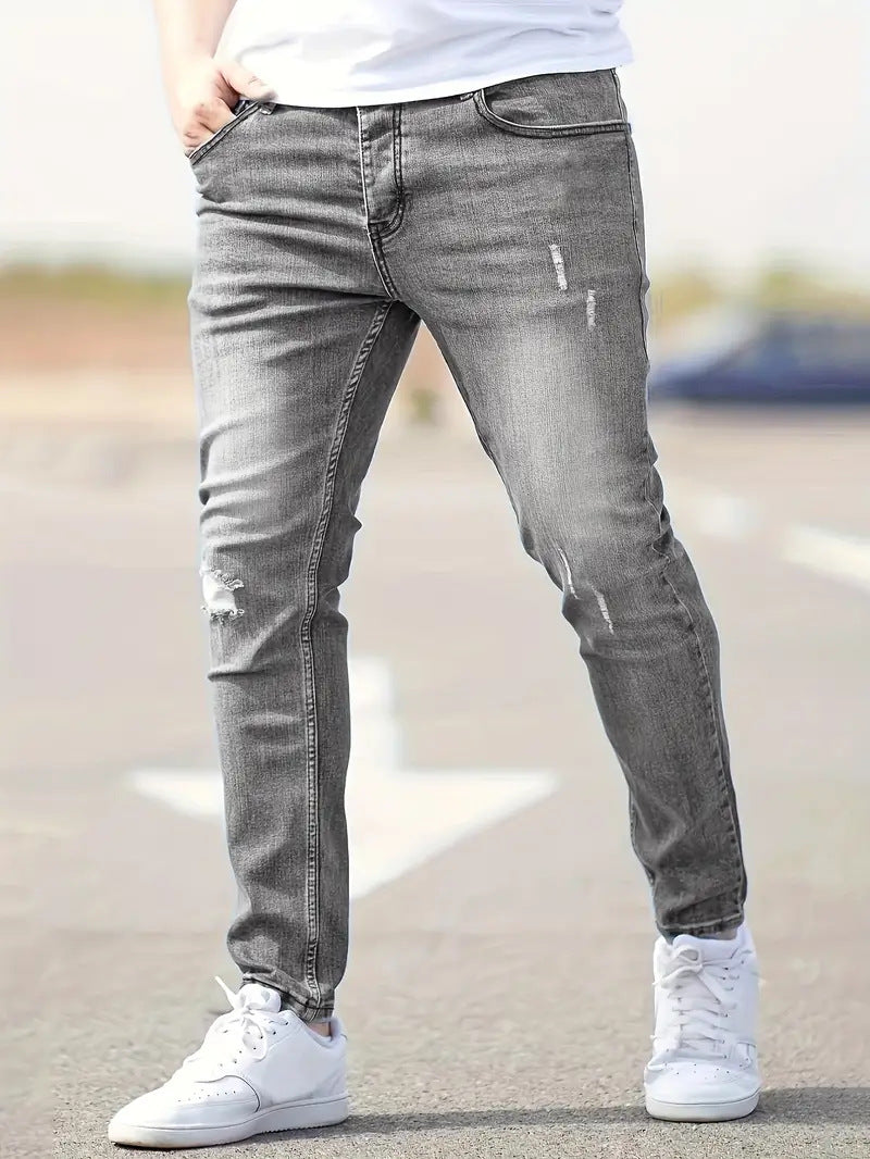 Cross-Border Carefully Selected Goods Men's American Stretch Leg Jeans Amazon Tight Jeans Men's Jeans