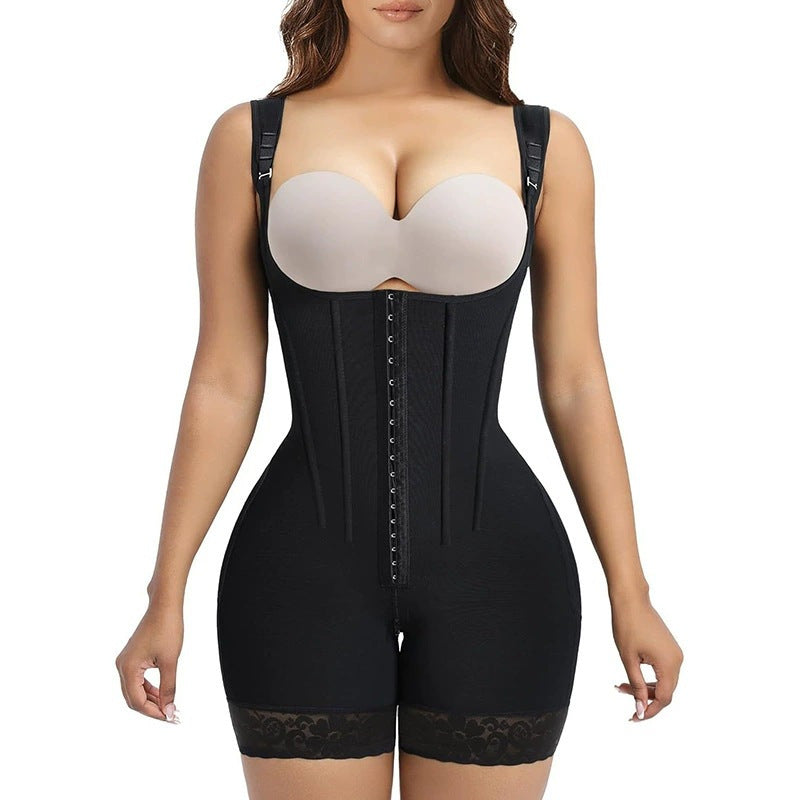 Cross-Border New Hot-Selling Corset Body-Shaping Bodysuit to Tighten the Abdomen, Strengthen Slimming Waist, Tighten the Abdomen and Lift the Buttocks Pants for Women Plus Size