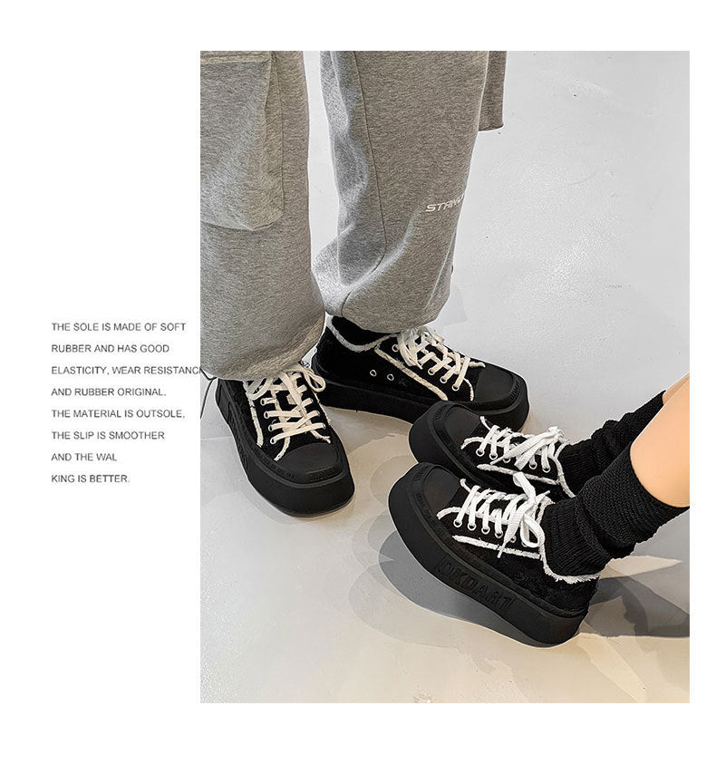 Tenis Blancos Estilo Coreano con Agujetas