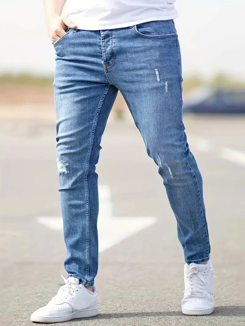 Cross-Border Carefully Selected Goods Men's American Stretch Leg Jeans Amazon Tight Jeans Men's Jeans