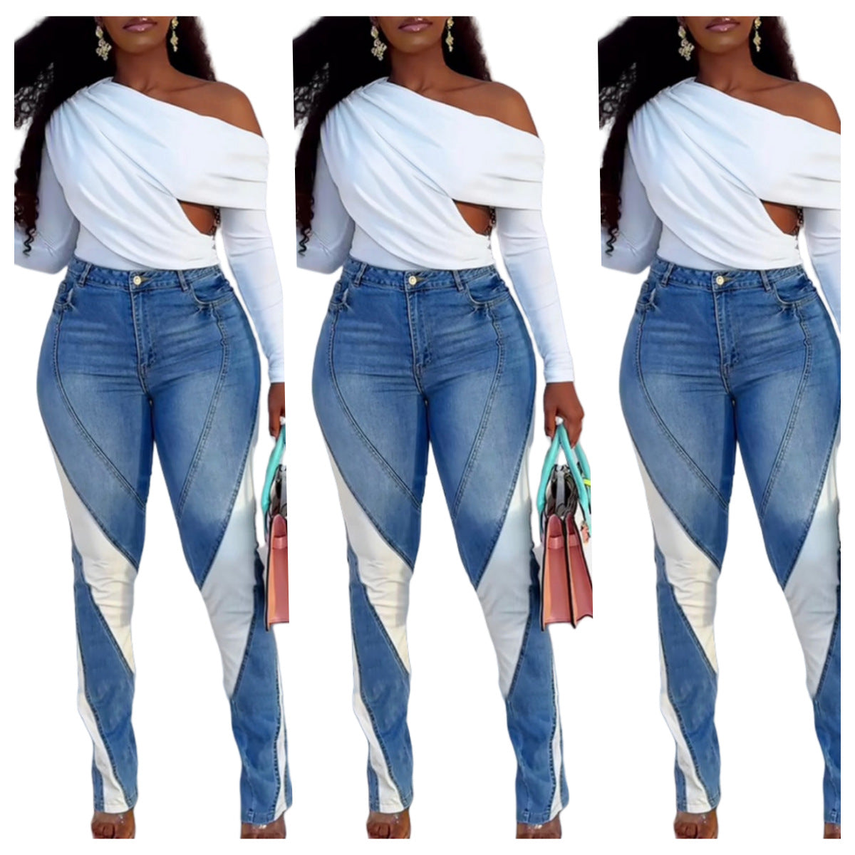 Dz2042-A1 European and American Clothing Amazon New Fashion Casual Jeans Cross-Border Women's Clothing