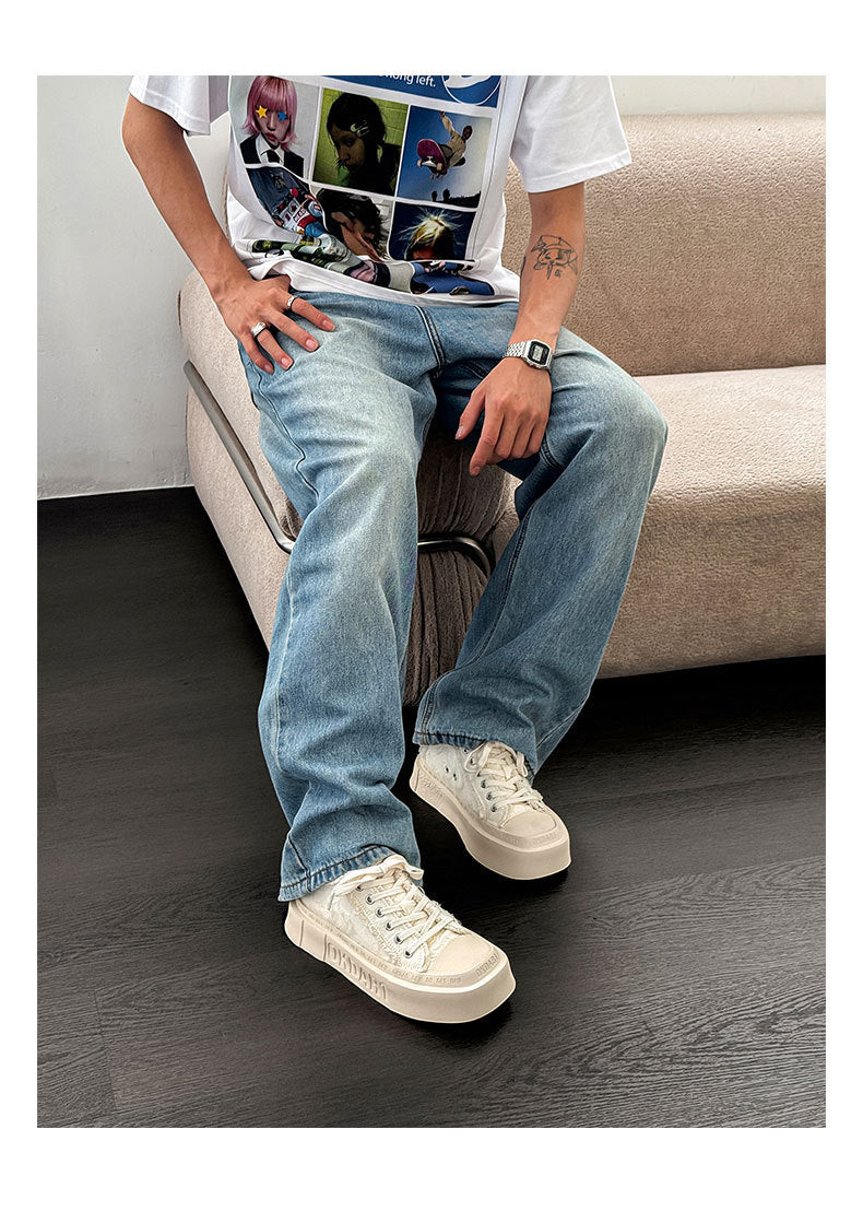 Tenis Blancos Estilo Coreano con Agujetas