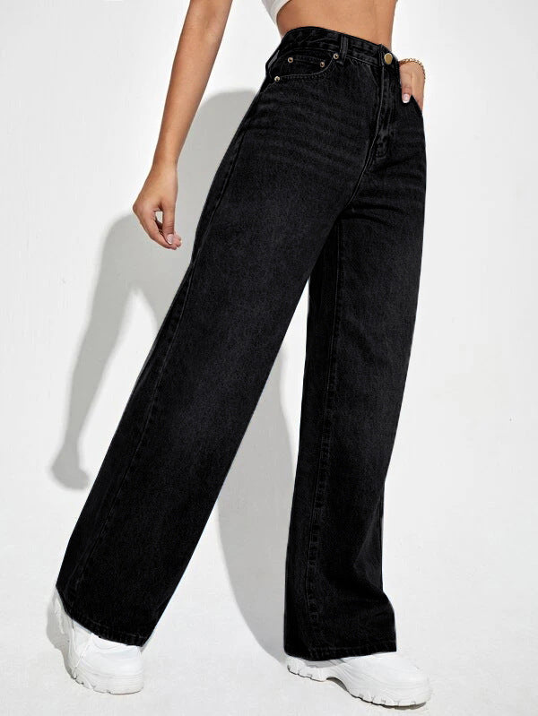 Jeans Rectos Holgados para Mujer