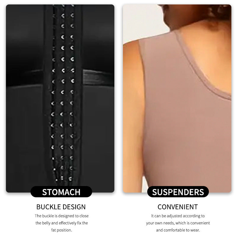 Temu Cross-Border Best-Selling European and American Plus-Size Button-Down Shapewear One-Piece Open-Crotch Corset Body Shaper Tummy Control Butt-Lifting Bodysuit