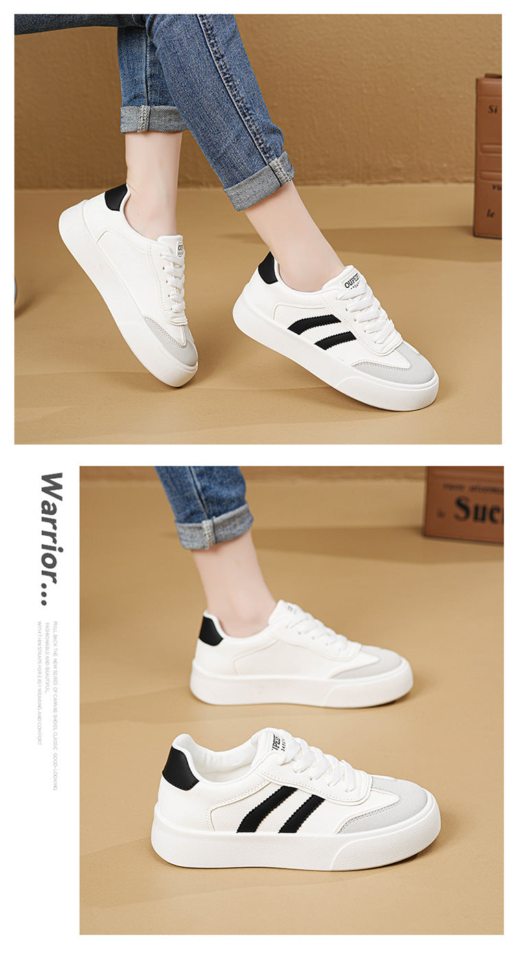 White Shoes Women's Autumn New Women's Shoes 2024 Students Soft Bottom Casual Sports Board Shoes Chic Style Flat Women's Shoes Trendy