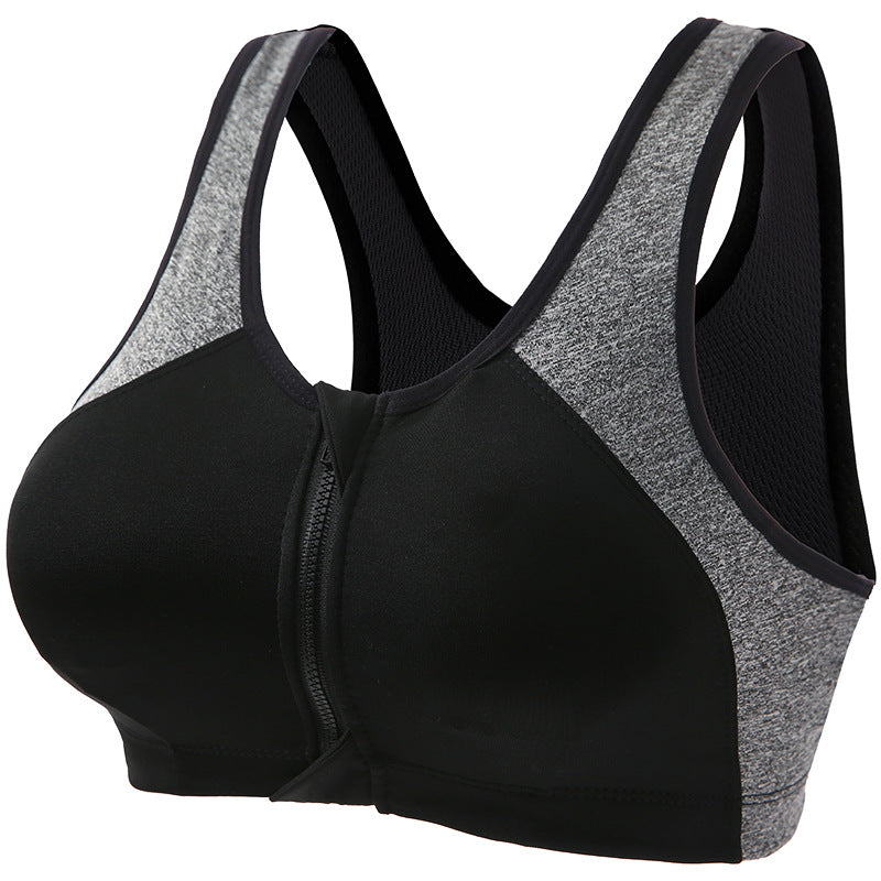 Front Zipper Yoga Sports Bra for Women Without Rims, Push-Up Bra, Running Shock-Proof and Anti-Sagging Vest