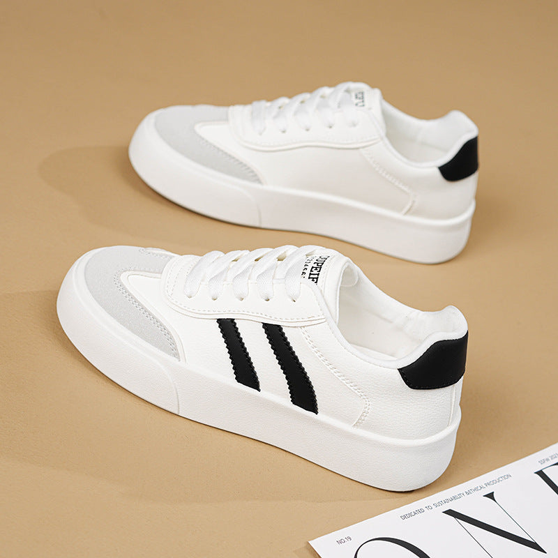 White Shoes Women's Autumn New Women's Shoes 2024 Students Soft Bottom Casual Sports Board Shoes Chic Style Flat Women's Shoes Trendy