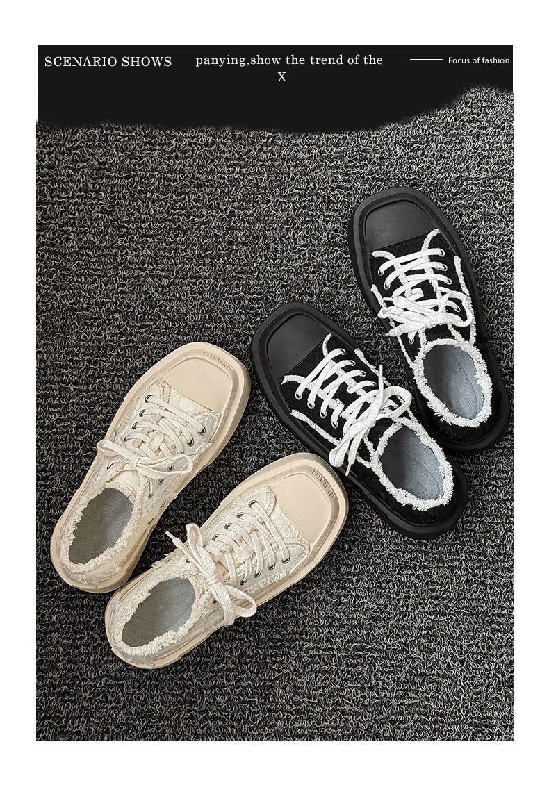 Tenis Blancos Estilo Coreano con Agujetas