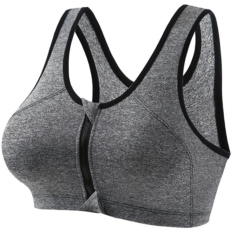Front Zipper Yoga Sports Bra for Women Without Rims, Push-Up Bra, Running Shock-Proof and Anti-Sagging Vest