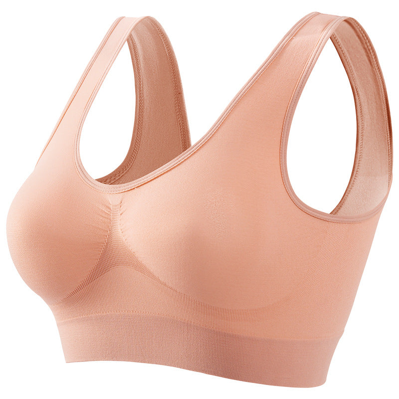 plus size Underwear Women's Small Chest Push-up chubby girl Non-rims Yoga Sports Bra Thin Padded Sexual Beauty Vest