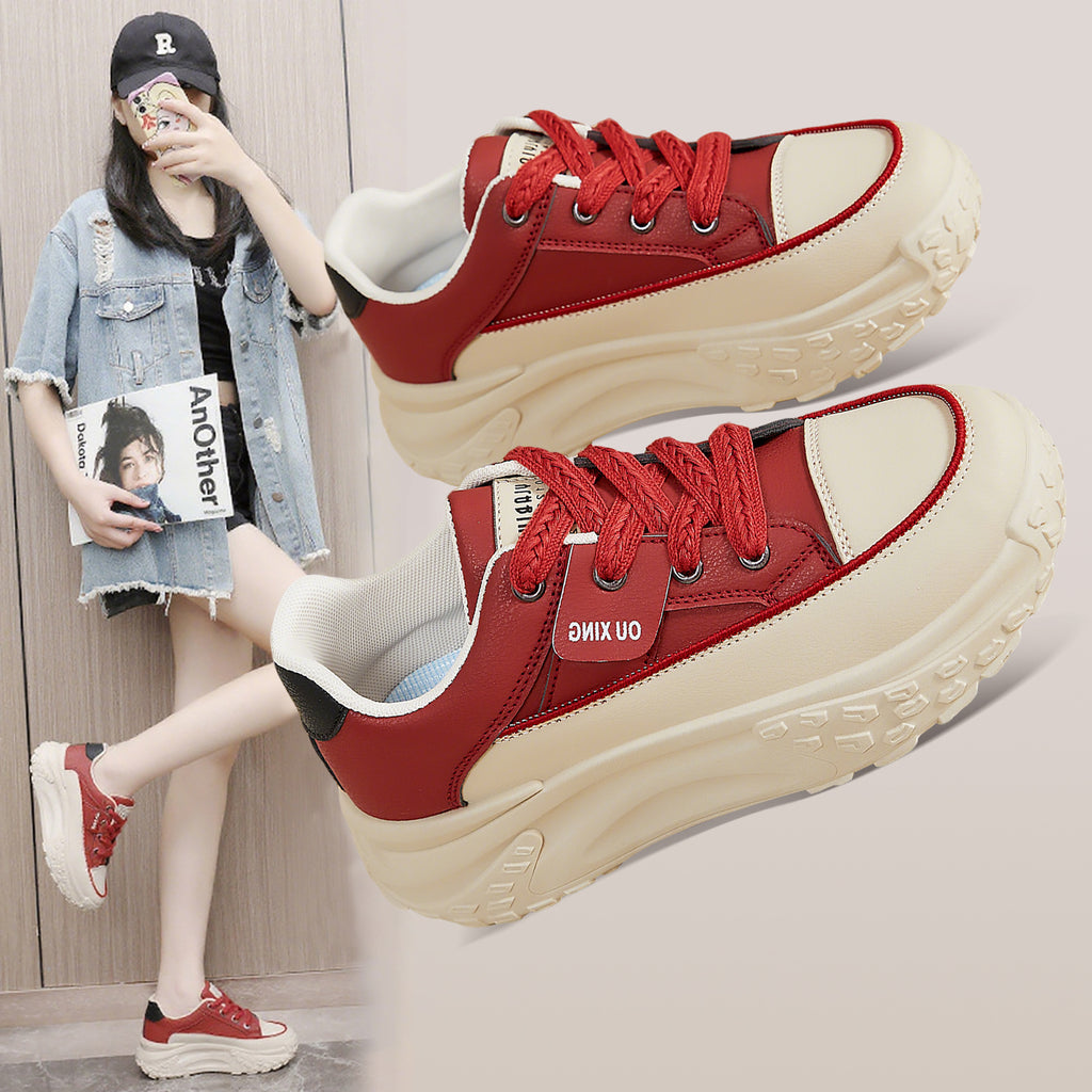 Women's Spring Shoes, Height-Increasing Shoes, Versatile Fashionable Canvas Shoes, Thick-Soled Shoes, Soft-Soled Comfortable Single Shoes, Trendy Casual Shoes