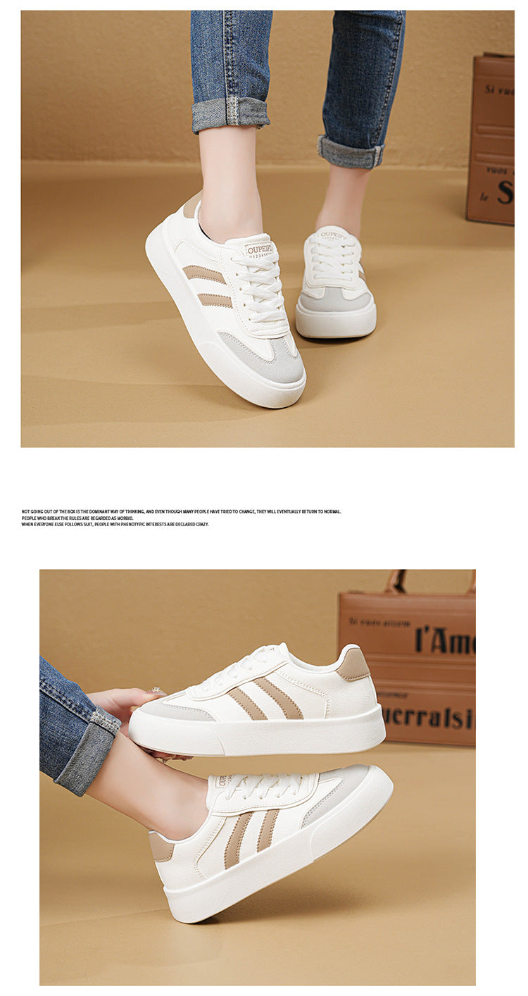 White Shoes Women's Autumn New Women's Shoes 2024 Students Soft Bottom Casual Sports Board Shoes Chic Style Flat Women's Shoes Trendy