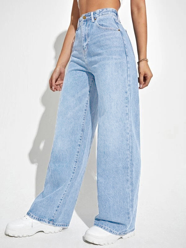 Jeans Rectos Holgados para Mujer
