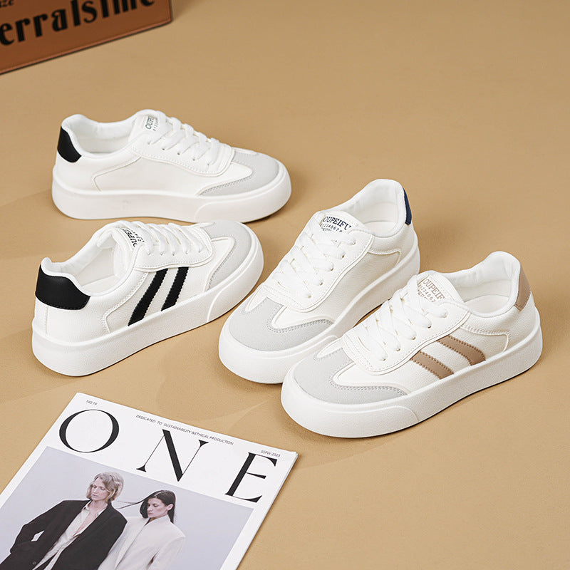 White Shoes Women's Autumn New Women's Shoes 2024 Students Soft Bottom Casual Sports Board Shoes Chic Style Flat Women's Shoes Trendy