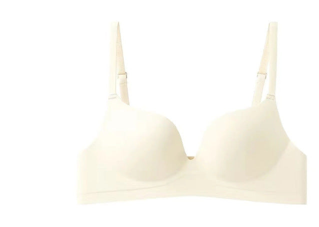 Women's Lingerie for Small Busts, Enhancing and Gathering, Seamless, Push-Up, Wireless, Beautiful Back Bra, Bright Red Bra