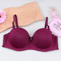 Cross-border half cup underwear women's bra solid color glossy steel ring push up top support bra sexy big chest small bra c cup